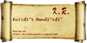 Kollát Renátó névjegykártya